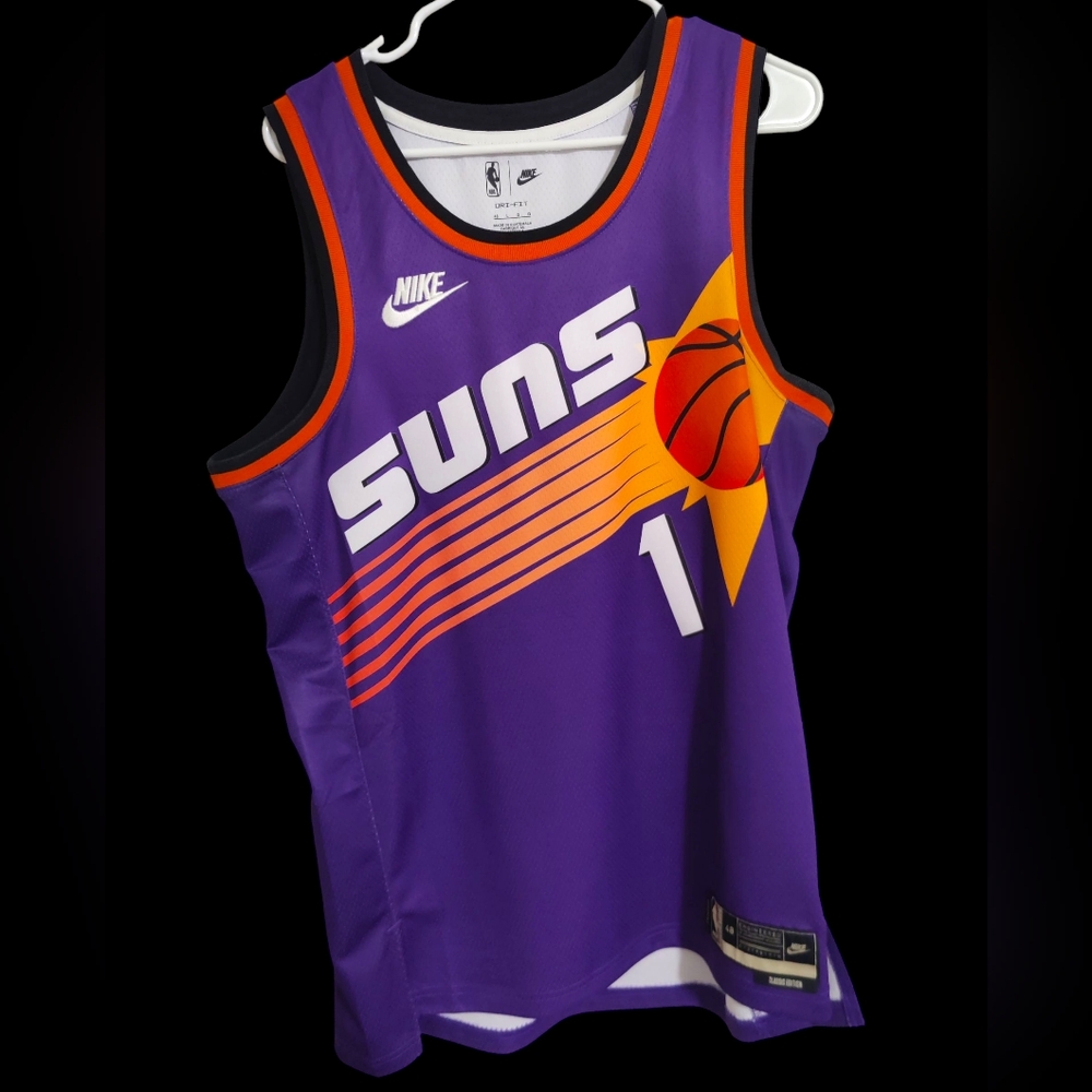 Nike NBA Devin Booker #1 Orange&Purple Phoenix Suns "Classic Edition" Jersey 48